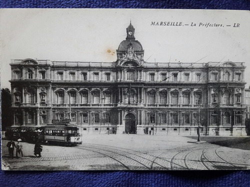 Antigua Postal De Francia Ciudad De Marsella  Con Tranvías 