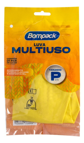 Bompack Luva Látex 2 unidades (P) amarelo