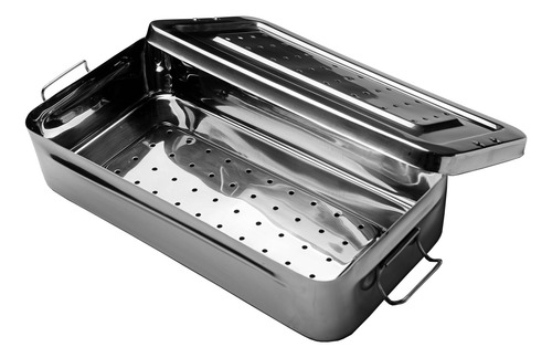 Charola Perforada Con Tapa Para Esterilizar Aashta 37 X 19cm