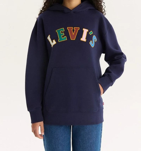 Buzo Levis Mujer Standard Hoodie Multicolor Azul