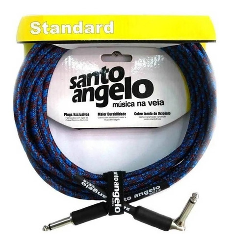 Cabo Guitarra Violão Santo Ângelo P10 Textil 3,05 M Plug L