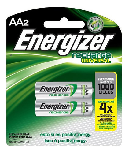 Pack Cargador Universal Energizer +2 Pilas Aa +2 Pilas Aaa