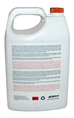 Imagen 3 de 3 de Refrigerante Acdelco Color Naranja 50/50