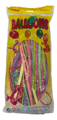5 Bolsa Globos Salchicha 100 Piezas Macarron Boda Figuras Color Surtidos