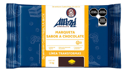 Marqueta De Chocolate Semi Amargo Alpezzi 5 Kg.