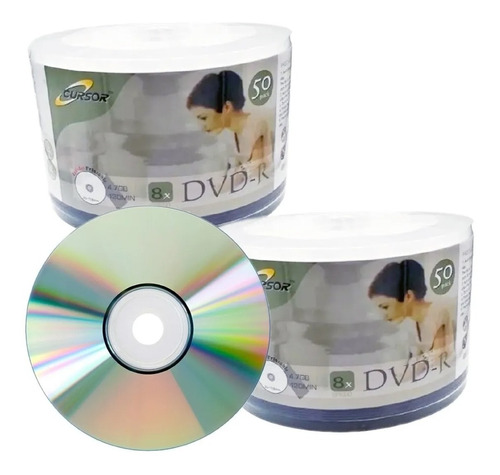 Dvd  R 8x Logo Cursor Pack 100 Discos