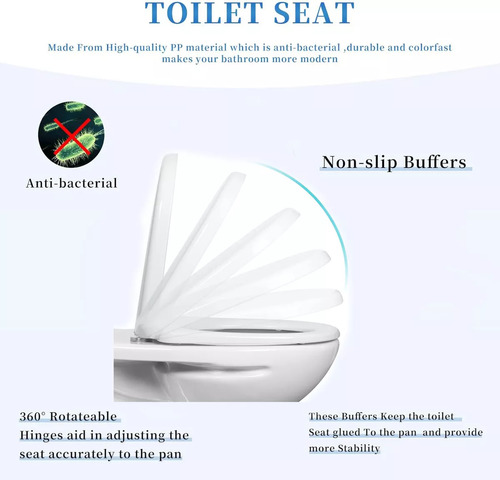 Asiento De Inodoro De Plástico Duradero Y Tapas De Inodoro