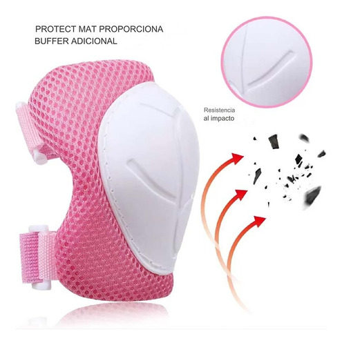 Set De Protección Niñas Rosado Rodillera Codera Muñequera