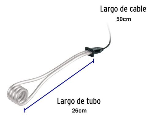 Calentador Inmersion Resistencia Para Agua #6 30 Lt 2000 W
