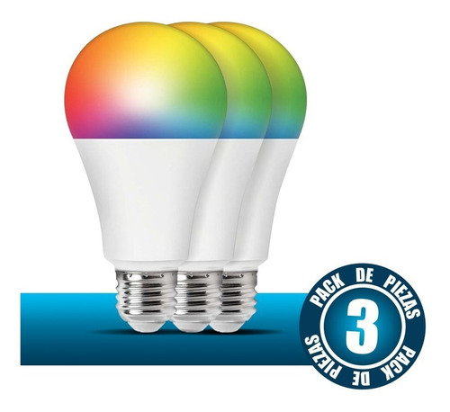 Foco Inteligente Led Wifi 9w Smart Home By Techzone 3 Pack Color de la luz Multicolor