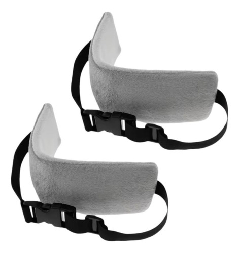 - Corturas De Almohada De 2x Cuello Avión Accesoria De Gris