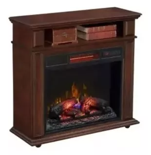 Chimenea Móvil Infrarroja Con Pantalla Calentador Infrarrojo Color Marrón oscuro