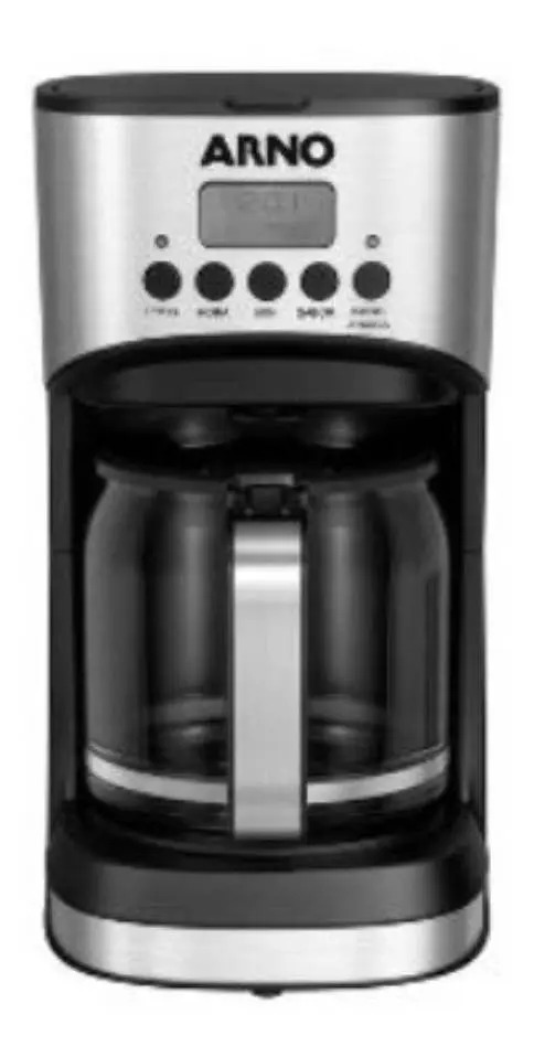 Cafeteira Filtro Digital Arno New Element Com 1,8l Tubo Misturador E Funções Programáveis Cfne Preto/inox 220v