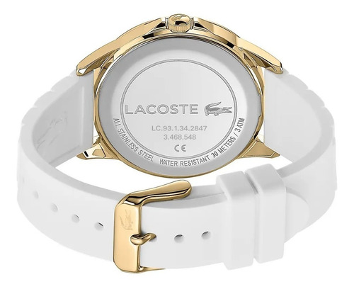 Relogio Locaste Feminino Pulseira Borracha Branco E Dourado