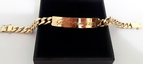 Pulseira Grumet Placa 22 Gramas 10mm Ouro 18k 750