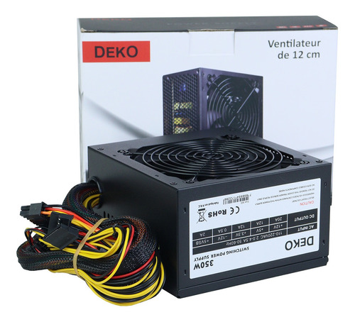 Fonte Atx 350w Real Pc Deko Bivolt 12v4+4p Pciexp6+2p 4sata