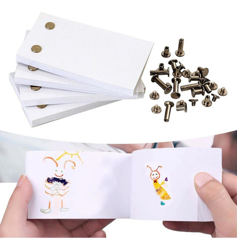 60/100 Flip Book Paper En Blanco Con Agujeros Flipbook Para