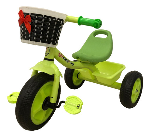 Triciclo Infantil Con Canasto Verde Yx-t03 
