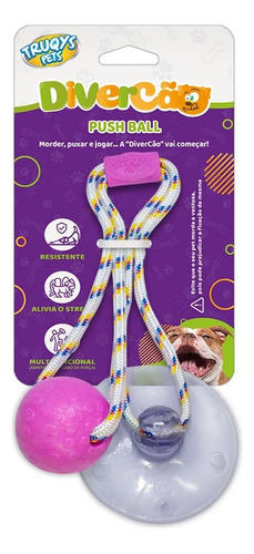 Brinquedo Para Cachorro Pet Push Ball Bola 45mm Rosa