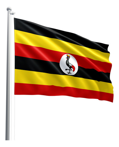 Bandeira De Uganda Em Tecido Oxford 100% Poliéster