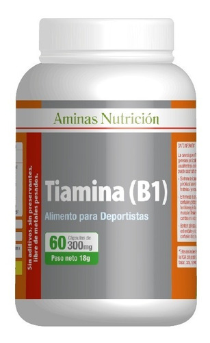 Vitamina B1 Tiamina Pura 60cap 300mg Aminas Envio Gratis