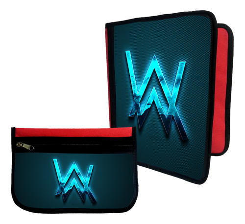 Combo Carpeta + Cartuchera Alan Walker  #461