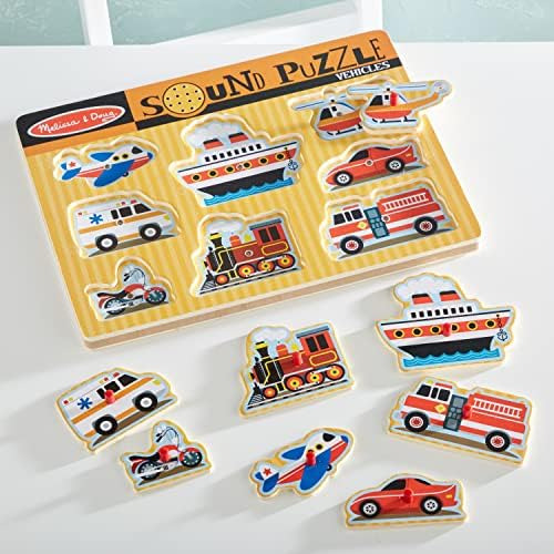 Melissa & Doug Vehicles Sound Puzzle - Rompecabezas De Clavi
