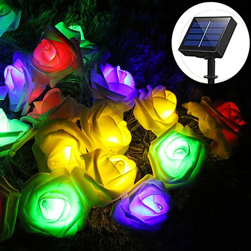 Imagen 1 de 5 de Guirnalda Solar Rosa 5 Metros 50 Led Multicolor
