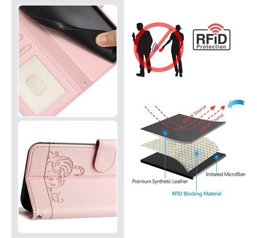 Funda For Teléfono Samsung Con Estampado En Relieve De Gato