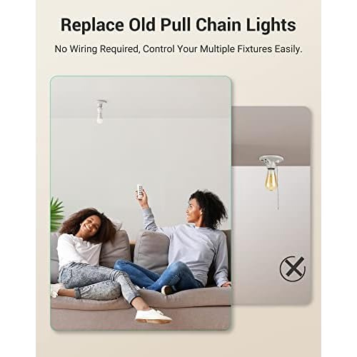 Enchufe De Lámpara De Luz De Control Remoto E26 Soport...