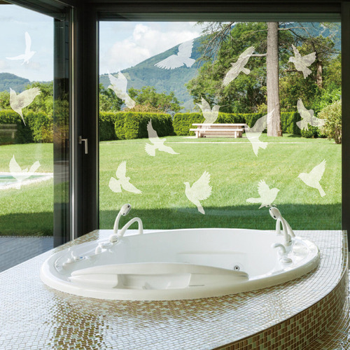 Adhesivos Anticolisión For Ventanas Con Diseño De Pájaros,
