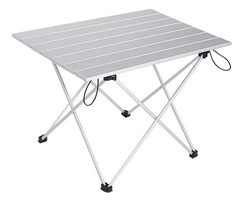Mini mesa portátil y plegable de aluminio Klatter, color plateado