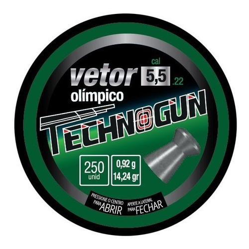 Chumbinho Technogun Vetor Olímpico Precisão 5.5mm C/ 250un
