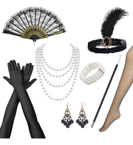 Great Gatsby 1920s Para Mujer Conjunto De Ocho Piezas