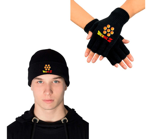 Combo Invierno Gorro + Guantes Mágicos Dragon Ball Z Esferas