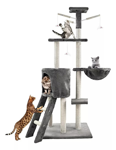Repisas Para Gatos Catio Gimnasio Para Gatos Torre Rascador Roro 3 Niveles Rascador Gato