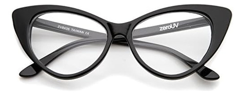 Zerouv - Gafas Super Cat Eye Gafas De Lentes Transparentes D