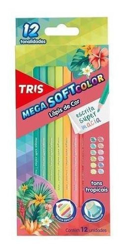 Lápis De Cor Tris Mega Soft Color 12 Tons Tropicais