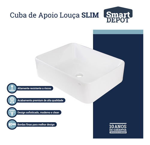 Cuba Completa Slim Louça C/ Torneira Escovada E Válvula