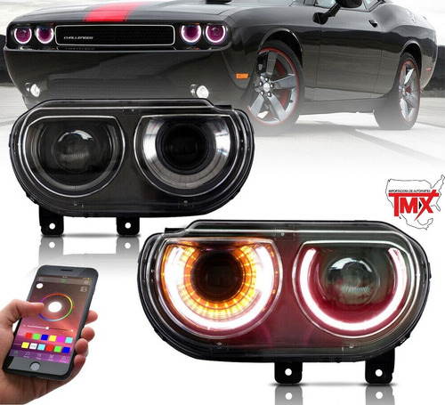 Faros Sequenciales  Dodge Challenger 2008-2014 Led Drl Faros
