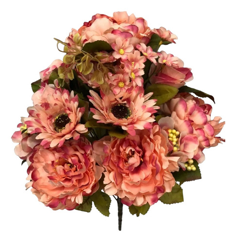 Ramo Artificial Grande De Peonias, Rosa Y Gerberas Rosa