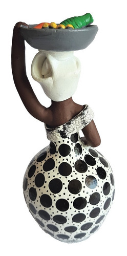 Imagem 3 de 6 de Boneca Negra Saia Rodada - Artesanato Alto Do Moura Caruaru