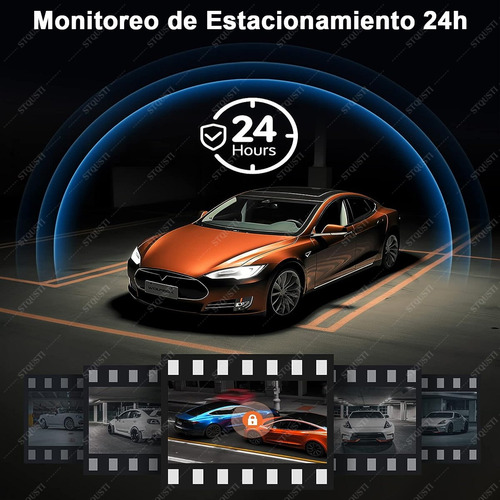 STQUSTI 2k Double Cámara Para Automóvil Pantalla Táctil 10'' Dashcam Stqusti Con Cámara De Visión Trasera