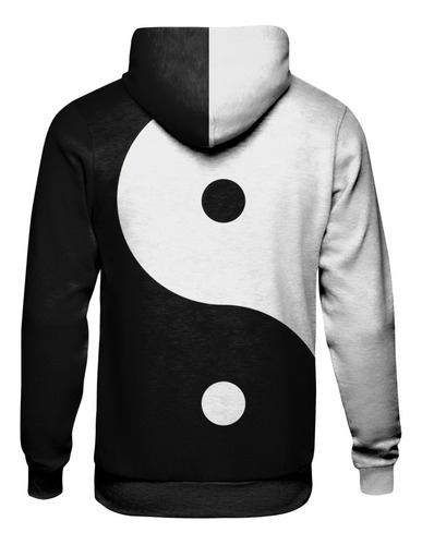 Imagem 2 de 2 de Blusa Moletom Capuz Simbolo Yin Yang Bem Mal Equilibrio Zen