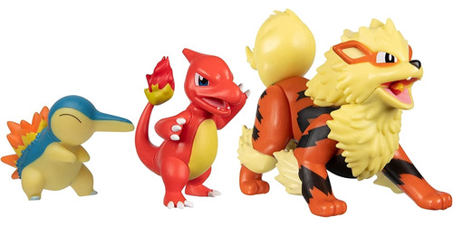 3 Figuras De Acción De Pokémon Tipo Fuego  En Plástico