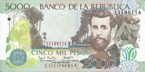 Colombia 5000 Pesos, 9 Mayo 2002