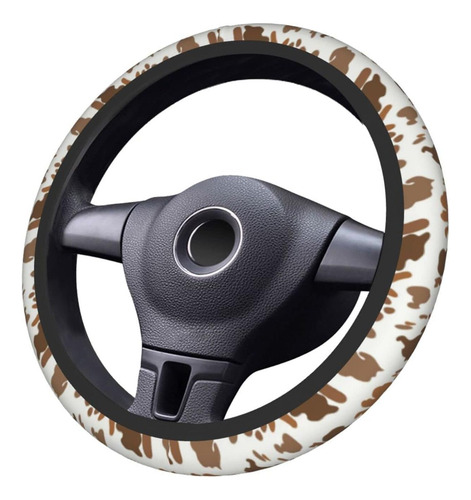 Funda Para Volante Con Estampado De Vaca Marrón, Universal,