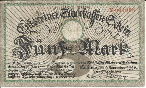Imagen 2 de 2 de Alemania 5 Marcos 1918