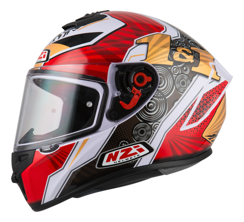 Casco Integral Moto Nzi Trendy Metal Black Antracite Red