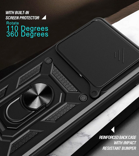 Funda Defender Antishock Anillo Para Realme C61 C63 Negro